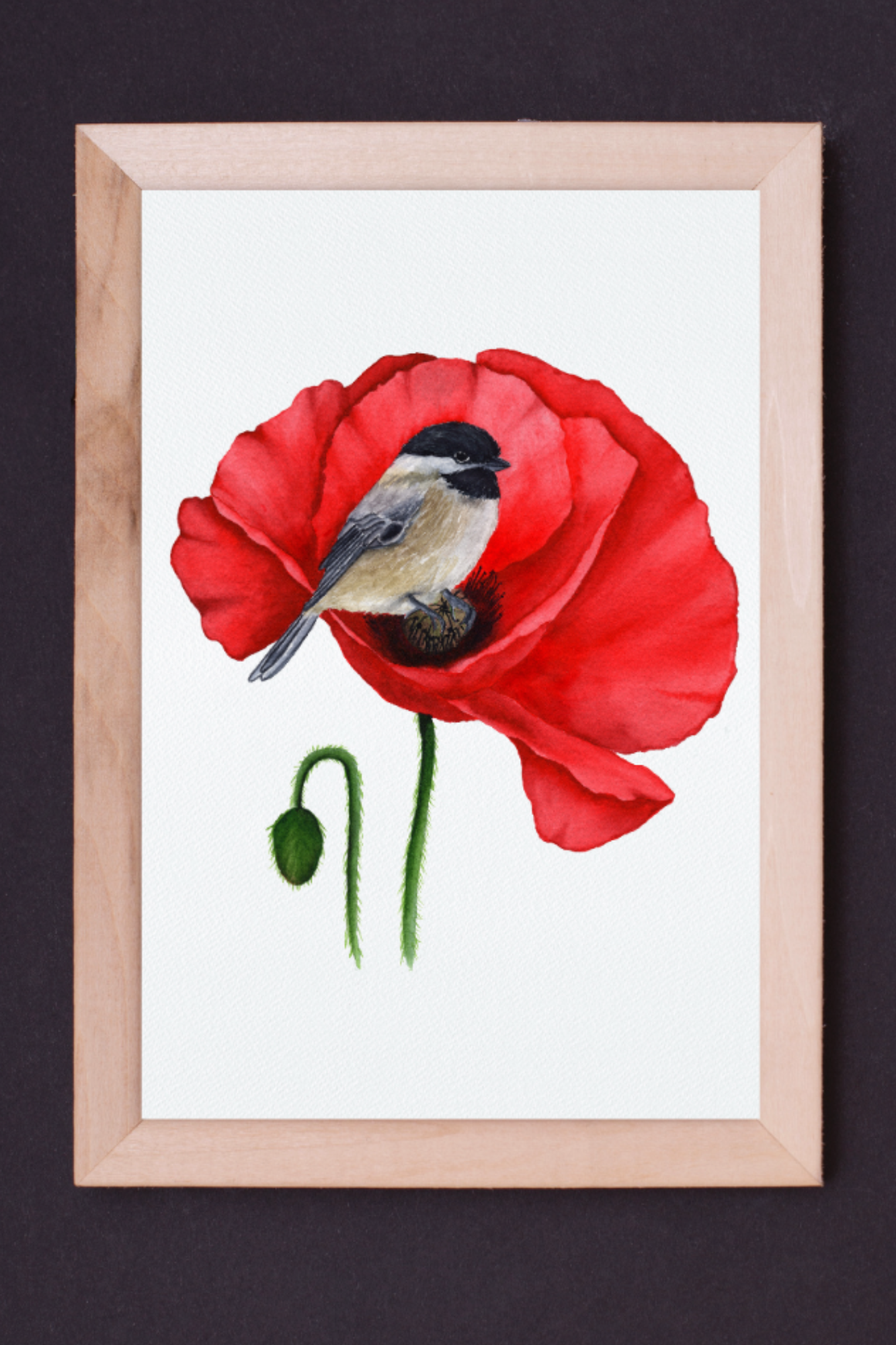Poppy Whispers Original Painting on Cotton Paper