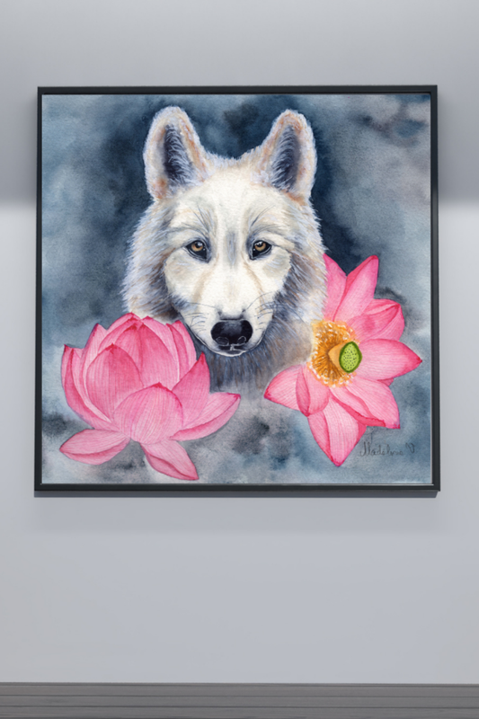 Wolf & Lotus Fine Art Print