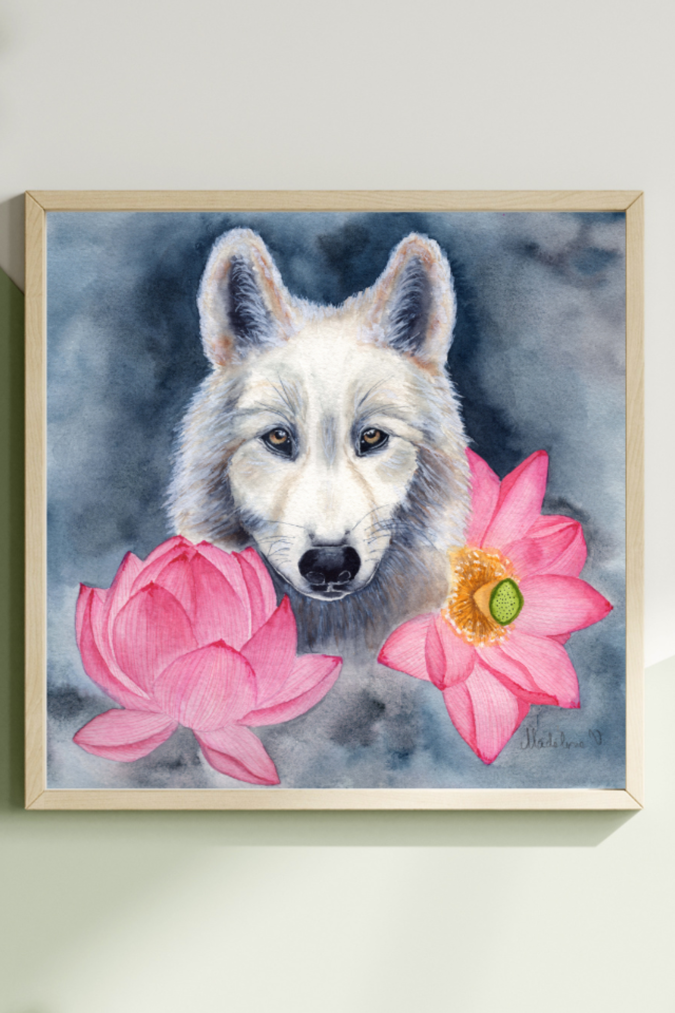 Wolf & Lotus Fine Art Print