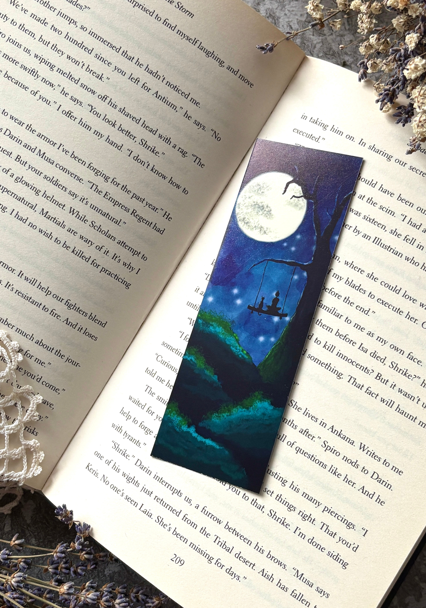 Silver Moon Swing Bookmark