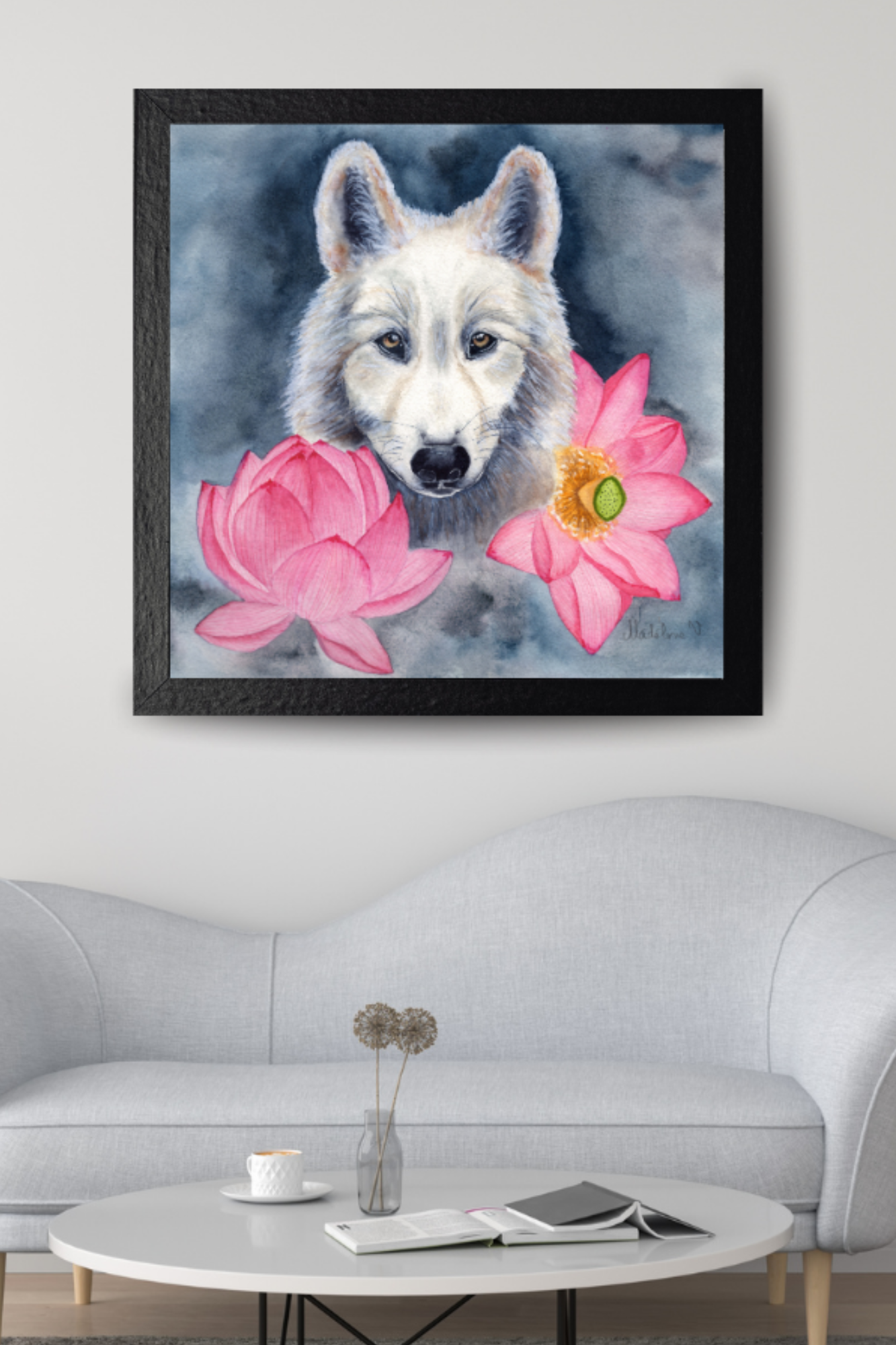 Wolf & Lotus Fine Art Print