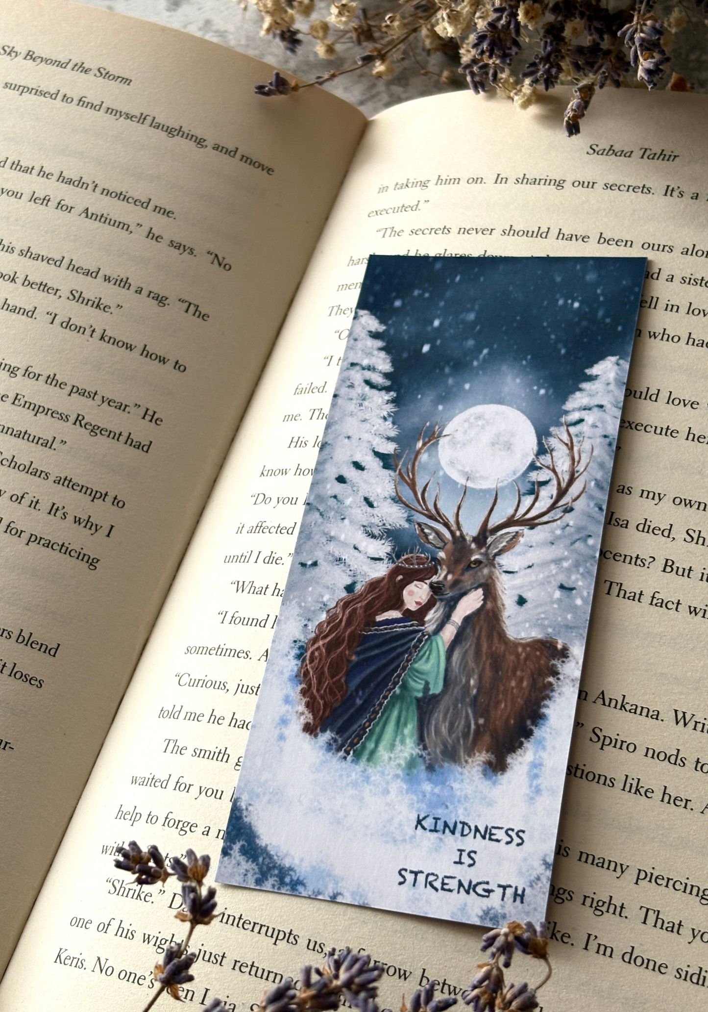 Moonlit Deer Embrace Bookmark