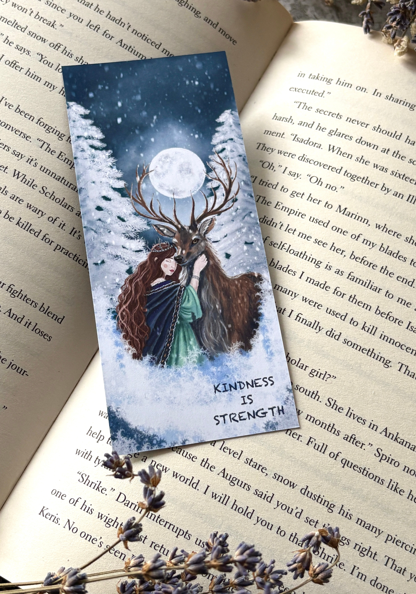 Moonlit Deer Embrace Bookmark