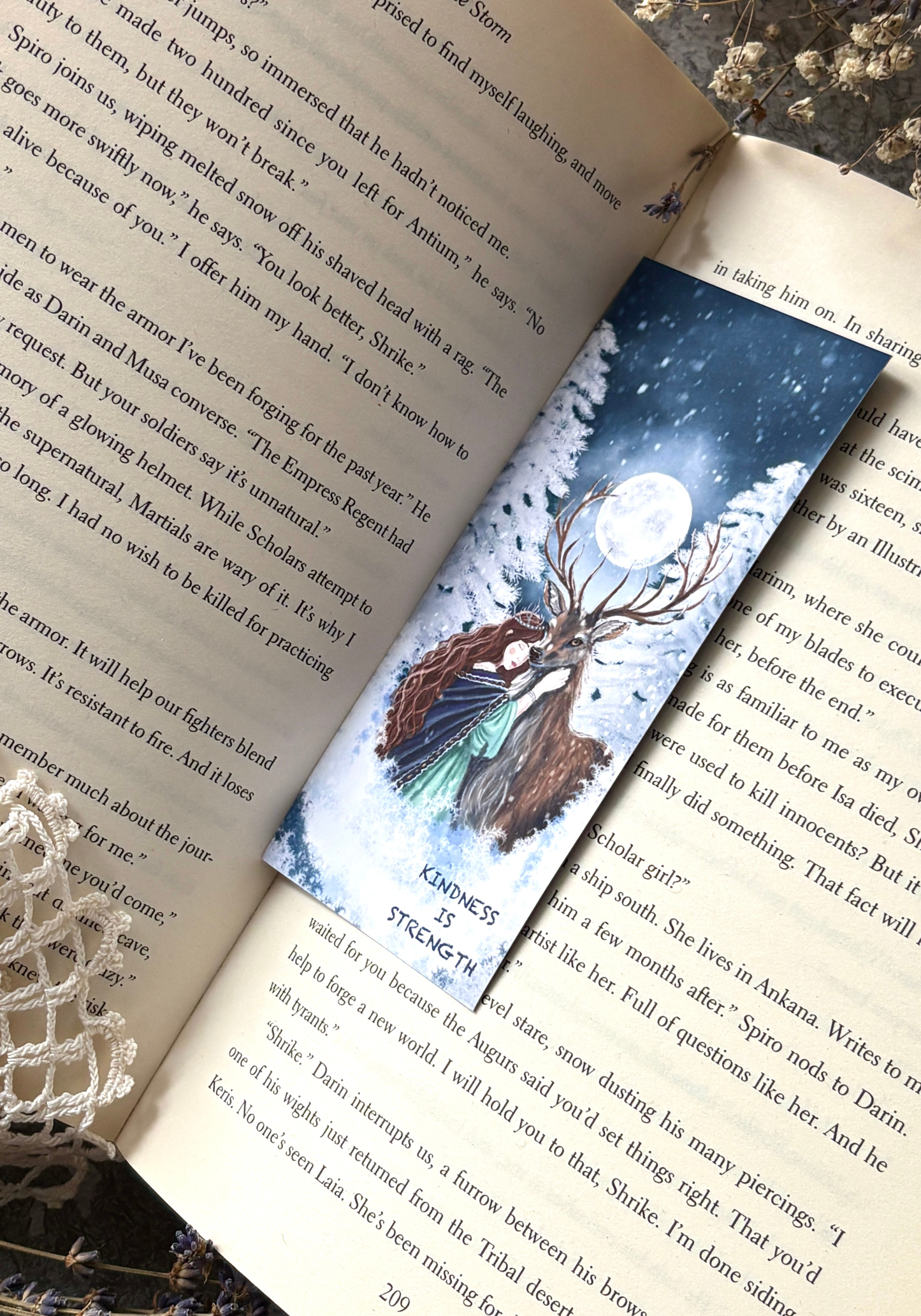 Moonlit Deer Embrace Bookmark