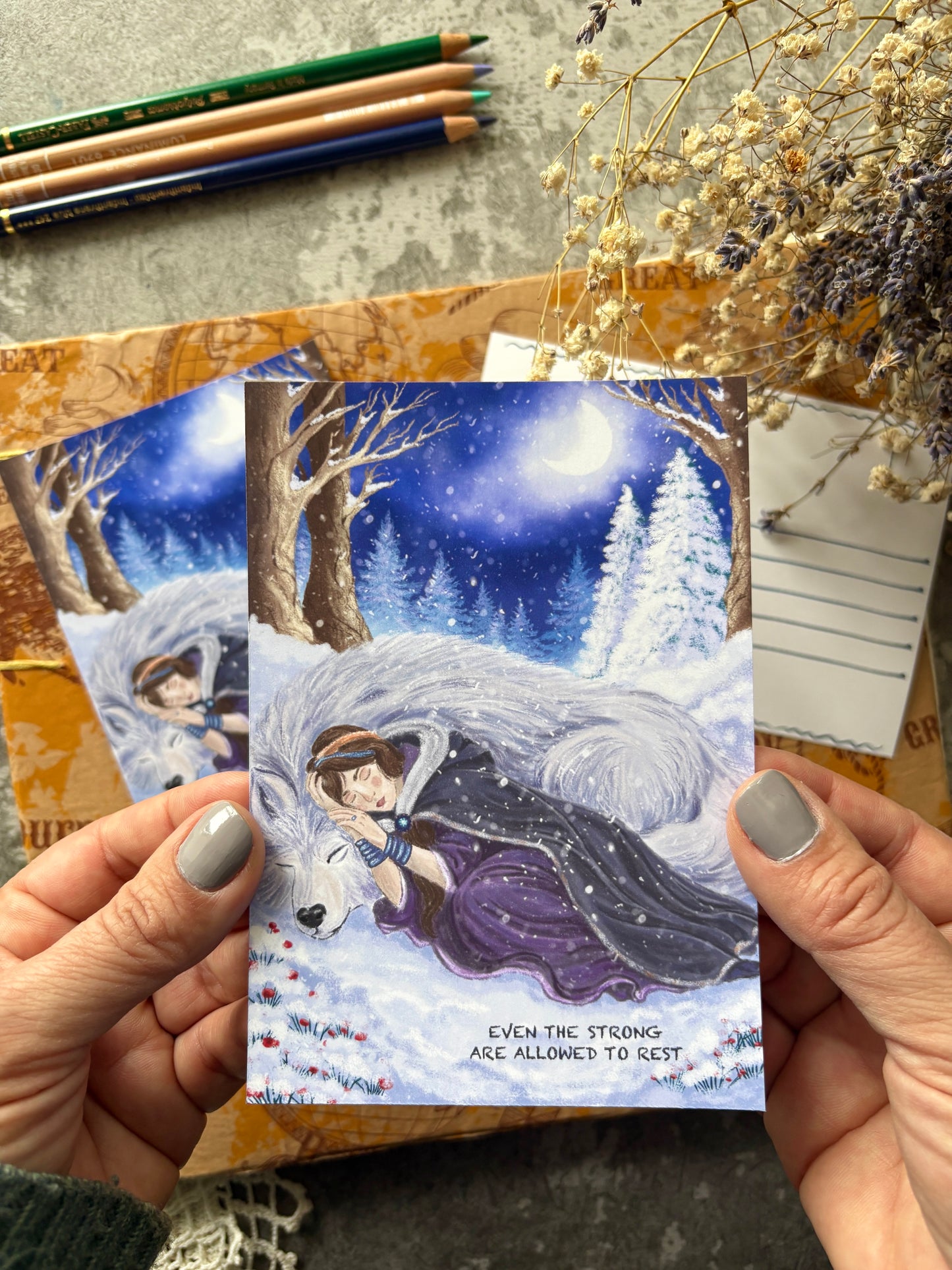 Held by the Silver Night Postcard