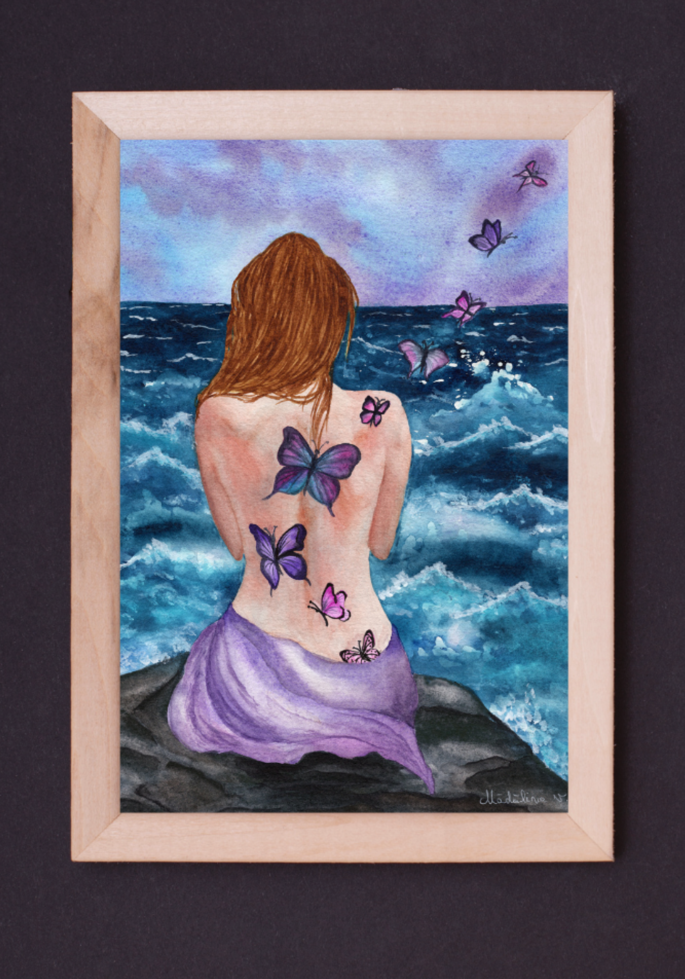 Storm-Kissed Butterfly Dance Original Painting on Cotton Paper