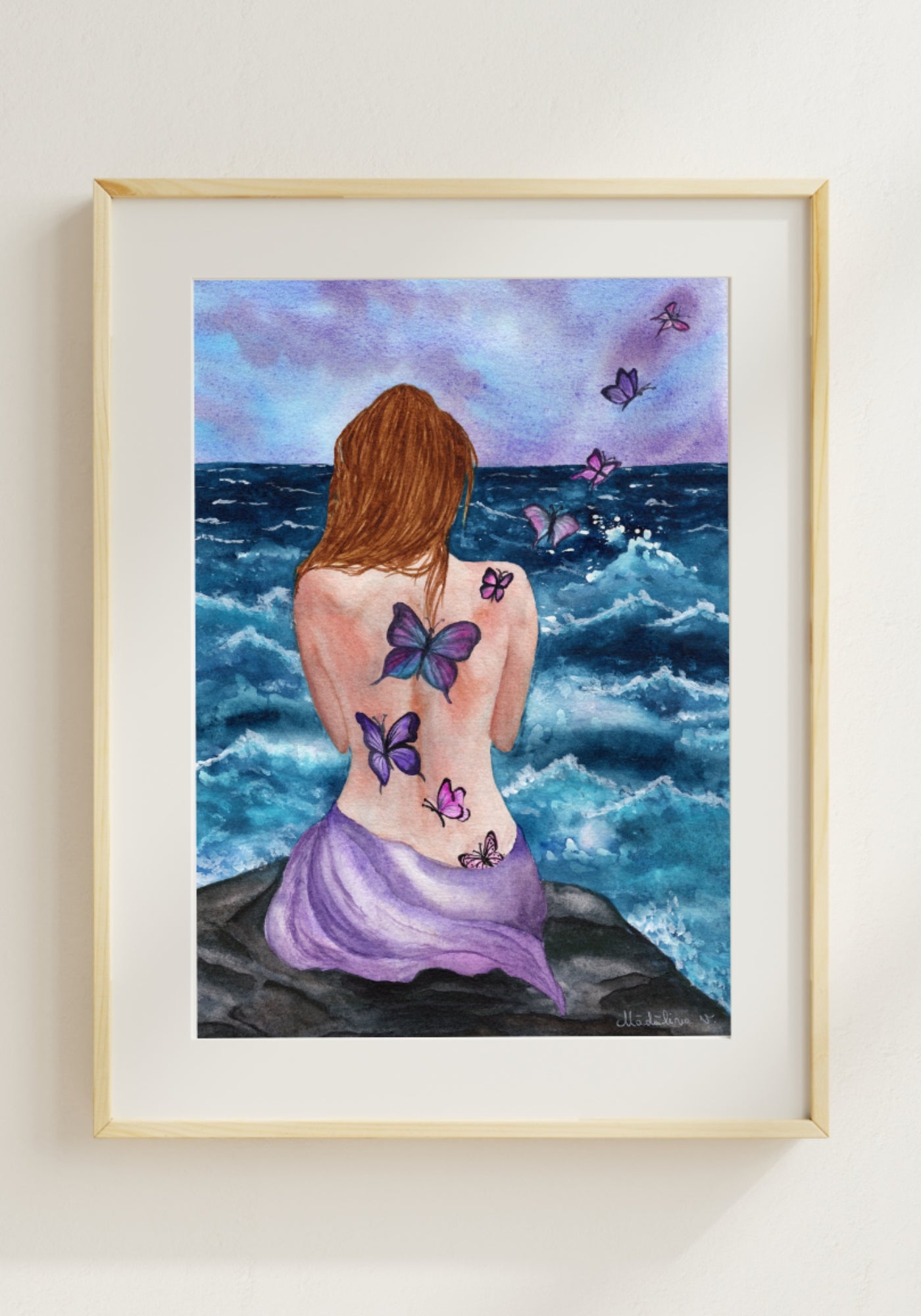 Storm-Kissed Butterfly Dance Original Painting on Cotton Paper
